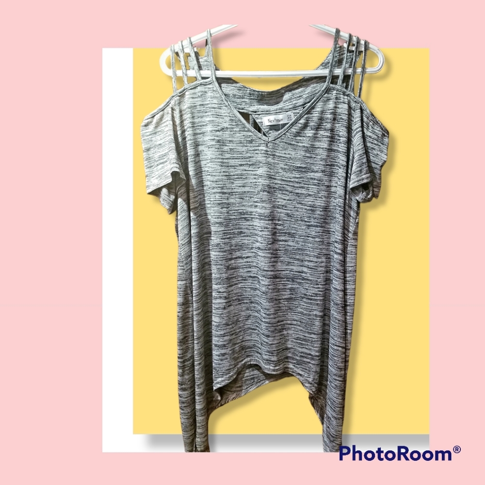 Nextmia Women's Plus Size 18 Grey Yoga Top